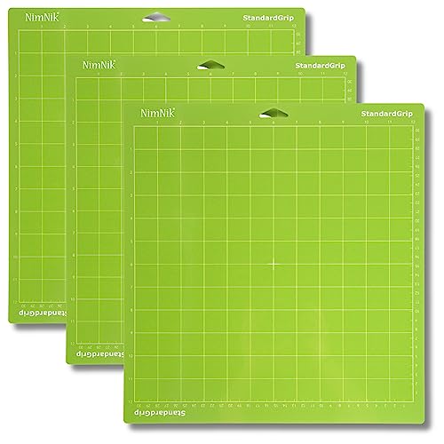 Standard Grip Vinyl-Schneidematte – 3 Stück (30,5 x 30,5 cm) für Vinylhersteller und Explore Schneidemaschinen, klebrige, rutschfeste, langlebige Bastelmatte, Ersatzzubehör für Schneidemaschine von NimNik