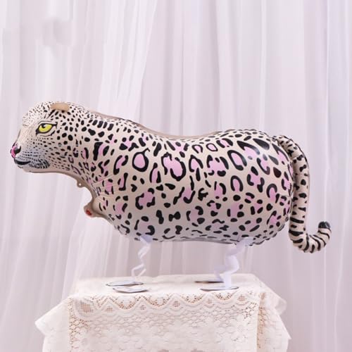 Nine San Pink Leopard Folienballon Airwalker Rosa Leoparden Luftballon Walking Leopardballon Air Walker Gepard Waldtiere Geschenk Party Dekoration von Nine san