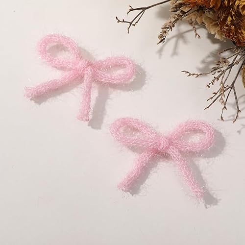 NingPower 20 Stück Gestrickte Schleifen, Süße Schleife für Basteln, Nähen, Haarspangenherstellung, Bekleidungszubehör, Rosa NingPower 20 Stück Gestrickte Schleifen, Süße Schleife für Basteln, Nähen, Haarspangenherstellung, Bekleidungszubehör, Rosa von NingPower