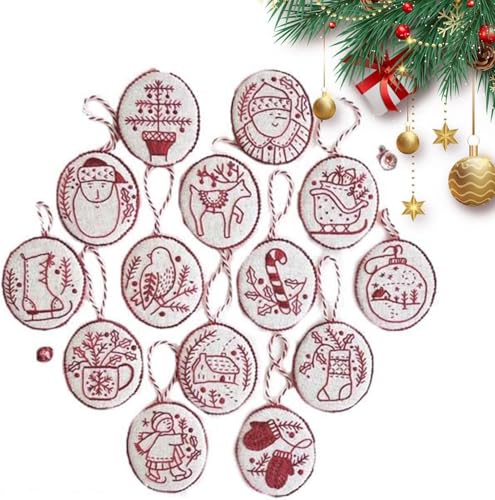 Ningmo Christmas Embroidery Kit, Christmas Embroidery Kits for Adults, Christmas Embroidery, Christmas Embroidery Kits, Christmas Hand Embroidery Kit for Beginners with Stamped Patterns (A) von Ningmo