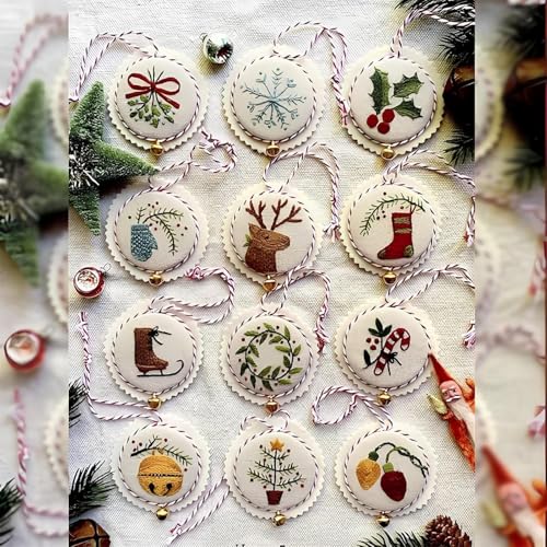 Ningmo Christmas Embroidery Kit, Christmas Embroidery Kits for Adults, Christmas Embroidery, Christmas Embroidery Kits, Christmas Hand Embroidery Kit for Beginners with Stamped Patterns (B) von Ningmo