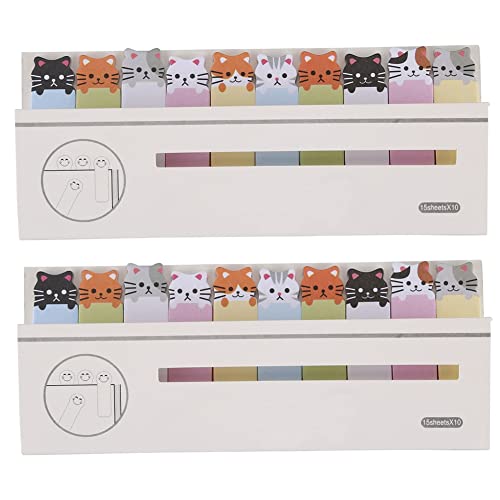 Niniang 2 x Blöcke Memo Sticker Cartoon Tier Sticker Memo Bookmark Marker Tab Flags Index Sticky Notes von Niniang