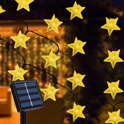 Ninonly Solar Lichterkette Aussen, 7m 50 LED Sterne Gartendeko für Draußen, 8 Modi Solarlichterkette Außen Wetterfest, Solarlampen Deko für Weihnachten Hochzeit Balkon von Ninonly