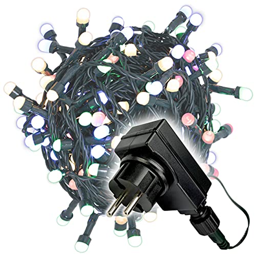 200er Maxi LED Lichterkette bunt Trafo grünes Kabel Länge 30 m Bulb Kugelkopf außen Weihnachtsbeleuchtung Weihnachtsdeko Partylichterkette Xmas von Nipach GmbH