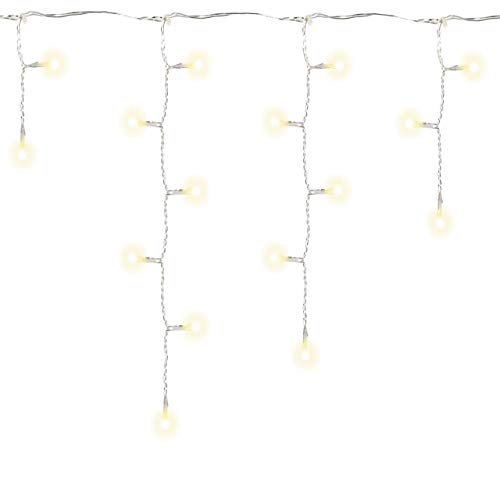 Nipach GmbH 600 LED Lichterkette Eisregen Eiszapfen warm weiß Außen Weihnachts-Deko transparentes Kabel Strangabstand 10 cm Trafo Timer Xmas-Deko von Nipach GmbH