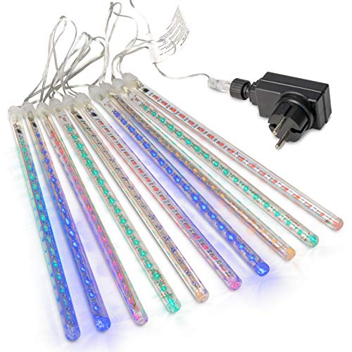 Nipach GmbH Lichterregen Meteorschauer 180 LED bunt Lichterkette Meteor-Effekt Partylicht Meteorlichter Weihnachtsbeleuchtung Partydeko Trafo Xmas von Nipach GmbH