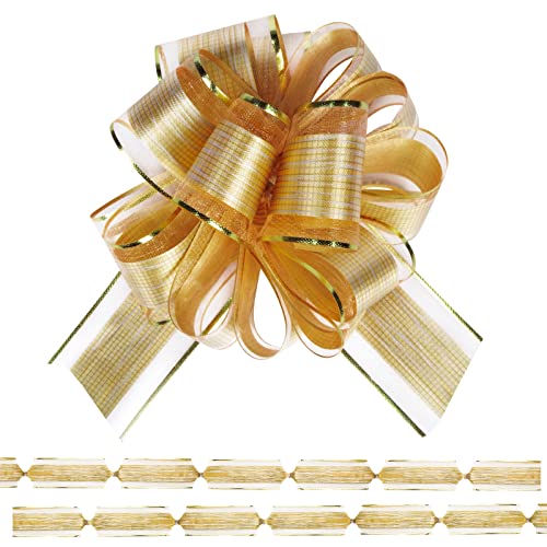 15,2 cm große Geschenkschleifen, Geschenkschleifen für Hochzeit, Geschenkkörbe, Party-Geschenkpapier, Geschenkschleifen, Geschenkdekorationsschleifen zum Verpacken von Boxen oder Dekoration (Gold) von Nirvazia