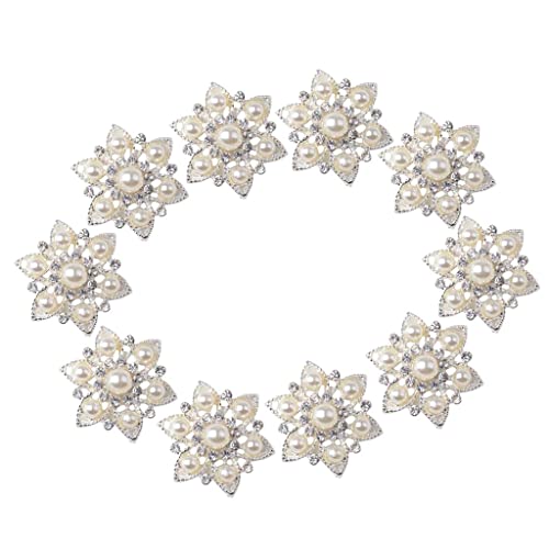 Nishiyuenyi 10 Blumen Knopf Strass Kunstperlen für Hochzeitsdekoration, 06 von Nishiyuenyi