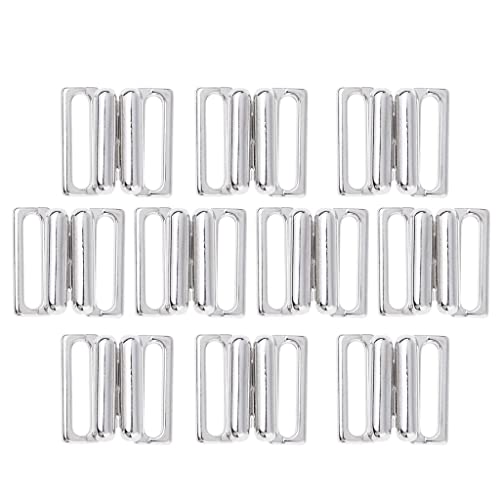 Nishiyuenyi 10 Sets Bikini Clips Haken & Snap Metall Strap BH Verschluss Bademode, Silber, 14 mm von Nishiyuenyi