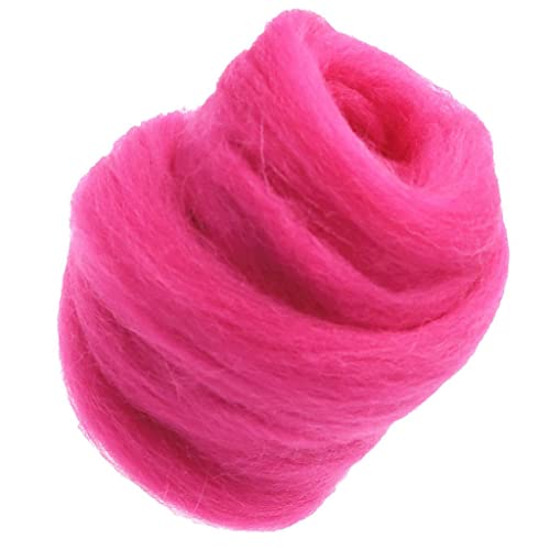 Nishiyuenyi 10g Handarbeit Wolle Top Faser Roving für Nadelfilz Materialien, Rose Rot von Nishiyuenyi