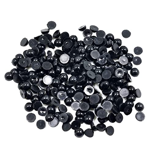 Nishiyuenyi Halbperlen 2mm/4mm/6mm/8mm in Schwarz für Bastelprojekte, 6mm 200pcs von Nishiyuenyi