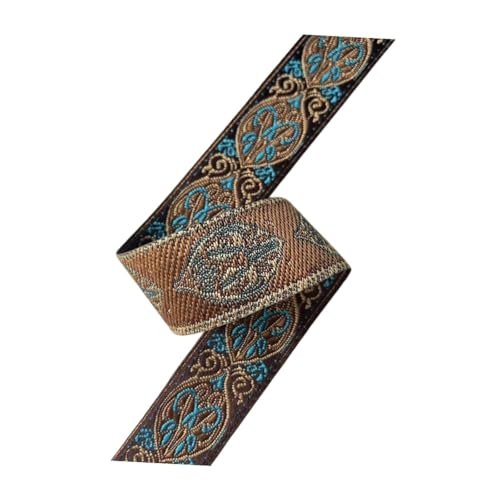 Nishiyuenyi Jacquard Trim Vintage Jacquard Home Decor Gegenstände bestickte Trimmnähmaterial, Gelb von Nishiyuenyi