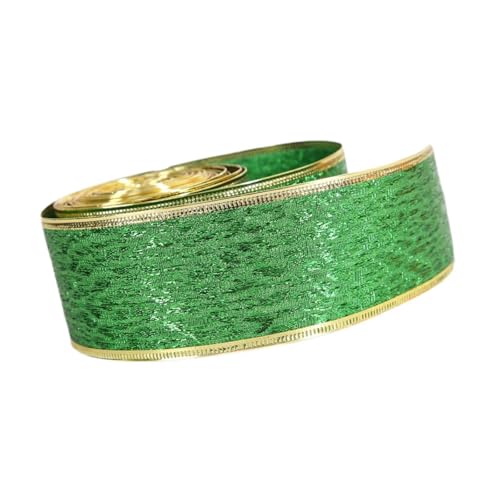 Nishiyuenyi St. Patrick's Day Ribbon Decor Golden Edge Projekte Urlaub 5 cm Breite Geschenke Wickeln Bänder Partyzubehör für Bugherstellung von Nishiyuenyi