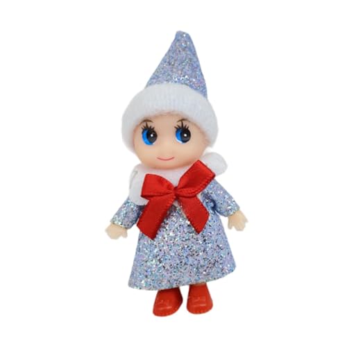 Nishiyuenyi Weihnachten Elf Puppe Figur Startseite Dekoration Weihnachten Dekoration Desktop Ornament für Innen, Silberne Kleidung von Nishiyuenyi