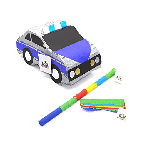 Nislai® Polizei Pinata Set | ideal als Pinata Geburtstag | Auto Pinata | Geschenkidee | Party Dekoration oder Pinataspiel | inkl. Stock u. Maske | u. 43x25x20 von Nislai