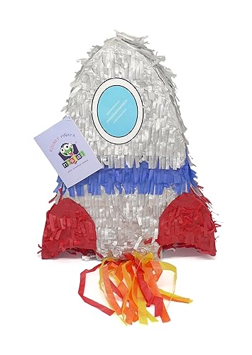 Nislai® Rakete Rocket Pinata | ideal für die Rakete Weltraum Party | Pinata Kinder Geburtstag | Pinata Geschenk | Astronaut Party | großer Spaß zum Schlagen | u. 40x30x10 cm von Nislai