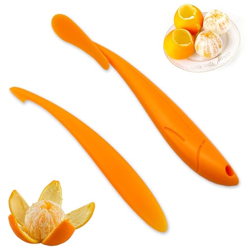 Niuhong 2 Pcs Kunststoff Orange Schäler Obst Schälwerkzeug Grapefruit Schälen Multifunktional Orangenschneider Zirtrusfrüchteschäler Langer Griff Küchengeräte Einfaches Bequemes (A) von Niuhong