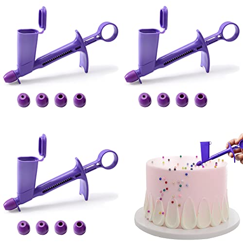 Niuhong 3 Pcs Perlen Applikator DIY Kuchen Zuckerperlen Applikator Zuckerfertigkeit Fondant Dekorieren Werkzeug Creme Cupcake Keksen Gebäck Perlenkugel Backwerkzeug Set Kuchen Hersteller Maker von Niuhong