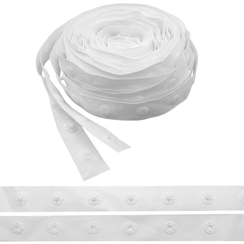 Niuhong 5 Yards Druckknöpfe Band Nähen Druckknopfband Bändchen Snap Bands Nähen Druckknopf-Nähband Druckknopfverschluss Doppelte Knöpfe Ersatz Näh Knopfband DIY Knopfleiste Für Kleidung (weiß) von Niuhong