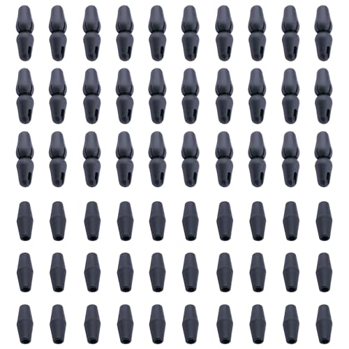 Niuhong 60 Pcs Armband Verschlüsse Kunststoff Seil Barrel Verbinder Lederseil Endkappen Kordel Endverschluss Armbänder Halsketten Connectors Schmuck DIY Handwerk Machen Schwarz von Niuhong