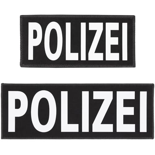 2 Stück Polizei Patches Reflektierende, Polizei Patches für Weste, Infrarot Reflektiv Abnehmbare Militär Polizei Ultra Klett-Patches für Rucksäcke Kleidung Taschen Uniform Weste Jersey Reisen Cosplay von Niuohoy