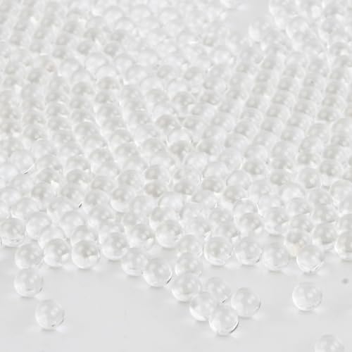 Nivofu, Acryl Runde Perlen, 2400PCS 4MM Ohne Loch Mini Transparente Bastelperlen, Rocailles Dekorative Perlen für Vase Füller, Nail Art, Make-up,Schmuck,Party,Home Dekoration und Hochzeit von Nivofu