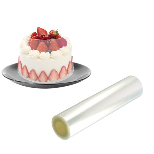 Nivofu,Tortenrandfolie,20cmx10m Transparent Tortenfolie,Verdicken Acetat Folie Torte,Acetat Rolle Tortenring für Schokoladen Mousse Kuchen,Tortenkragen für DIY Backen Kuchen Tortendeko von Nivofu