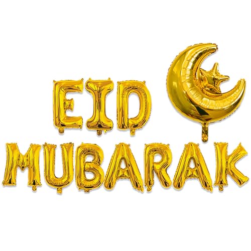 Eid Mubarak Luftballons, Eid-Ballons, Eid-Dekorationen für Zuhause, Eid-Dekoration, Partyzubehör (40,6 cm) von Niwieoi