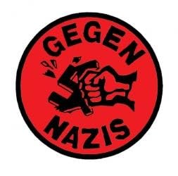 Gegen Nazis - Aufnäher rund rot von Nix Gut