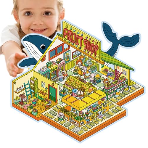 Nixiara Hausszenenaufkleber, Miniaturhaus -Szenenaufkleber | Bastelaufkleber Miniatur -Szenenaufkleber - Adult Kids Scrapbooking Kunst machen Ihre eigene Zimmerdekoration für Tochter, Klassenkameraden von Nixiara