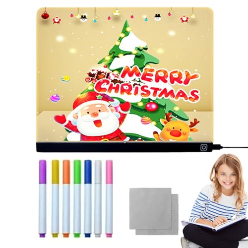 Nixiara Löschbare Tafel aus Acryl mit integrierten Lichtern | Beleuchteter Zeichentisch - wiederbeschreibbares Notepad aus Acryl für Skizzen, Skizzen, Malerei, Schreiben und Geburtstag Nixiara Löschbare Tafel aus Acryl mit integrierten Lichtern | Beleuchteter Zeichentisch - wiederbeschreibbares Notepad aus Acryl für Skizzen, Skizzen, Malerei, Schreiben und Geburtstag von Nixiara