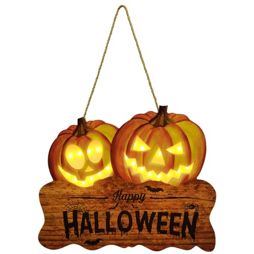 Halloween Willkommensschild, Türlicht Willkommensschild | Mehrzweck-Hängeschild „Happy Halloween“, Halloween-Wandschild, Hängeschild von Nixieen