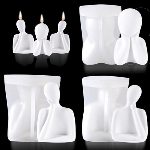 3 Pcs Kerzen Gießform 3d Kerzenform Silikonform, Kerzen Formen Silikon，Kerzenformen Zum Gießen, 3d Silikonform Kerzen, Kerzenform Silikon Menschlichen Körper Kerze Form Handarbeit Ornamente Duftkerze von Nizirioo