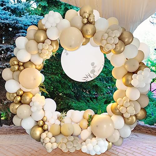 Nizirioo 186pcs Ballon Girlande Beige Set, Luftballon Girlande, Ballongirlande Ballons Deko, Sandweiß Ballongirlande Set Ballon Girlande Gold Weiß Beige Für Geburtstag, Hochzeitdeko von Nizirioo