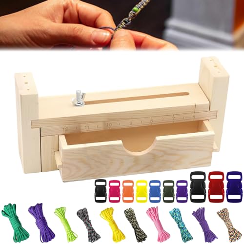 Nizirioo Paracord Jig Armband Maker: Holz Armband Hersteller einstellbare Länge Wristband Herstellen Kit Mit 10 Fallschirmschnüren Und 10 Schnallen Zum Paracord-flechten Diy-armband-strickwerkzeug von Nizirioo