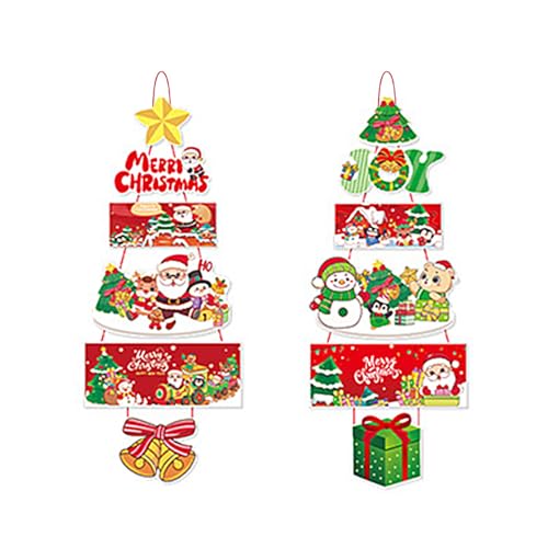 Njdkadey Weihnachten Cartoon Santa Und Schneemann Tür Hängen Zeichen Tür Kleiderbügel Anhänger Ornament Für Urlaub Partys Dekoration von Njdkadey