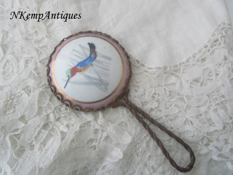 Limoges Porzellan Spiegel Eisvogel von Nkempantiques