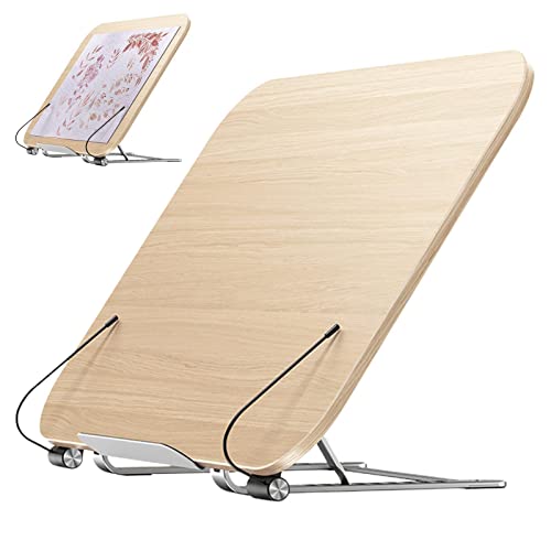 Leseständer, Buchhalter, verstellbar, tragbar, Buchständer, Seitenclip, Skizzen-Zeichenbrett, Küche, Kochen, Rezeptregal, Holz-Laptop-Ständer für den Schreibtisch Leseständer, Buchhalter, verstellbar, tragbar, Buchständer, Seitenclip, Skizzen-Zeichenbrett, Küche, Kochen, Rezeptregal, Holz-Laptop-Ständer für den Schreibtisch von Nkmujil