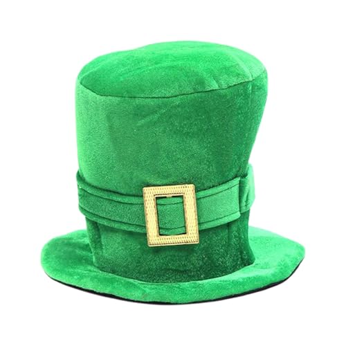 Nlaayong Grüner Hut Lustiger Zylinder Kleeblatthut Irischer Zylinder St. Patricks Day Zylinder Koboldhut Kleeblatt-zylinder Grüner Zylinder Stoff Fräulein Dekorativer Hut Cosplay von Nlaayong