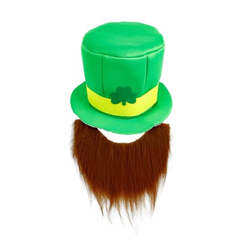 Nlaayong Hut Leprechaun, Grüner Kobold, mit Bart, Mütze, Kopfbedeckung, Irland, St. Patricks Day, Glücksbringer, Karneval, Mottoparty von Nlaayong