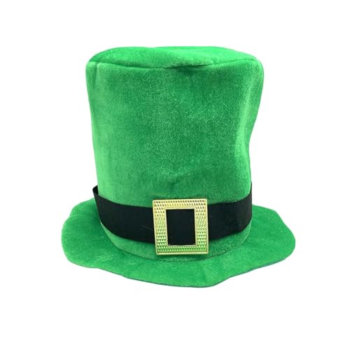 Nlaayong St. Patrick's Day Hut, Samtgrüner Zylinder Kleeblatthut St Patricks Day Hut St Patrick's Day Kostüm St Patricks Day Accessoires für Männer und Frauen von Nlaayong