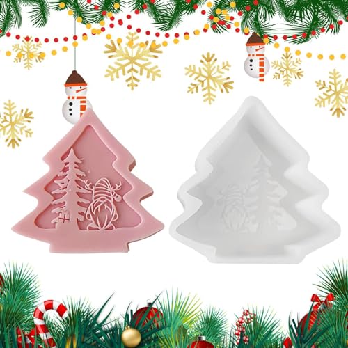 Nmkeqlos Weihnachtsbaum-Kerzenform – dekorative Gießformen – Weihnachts-Silikonformen für Kerzenherstellung, Desktop-Dekoration, Ornament-Form, Heimdekoration von Nmkeqlos