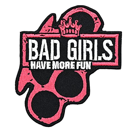 Aufnäher Aufbügler Patch Girls have more fun pink Schlagring Tattoo von No Fight No Glory