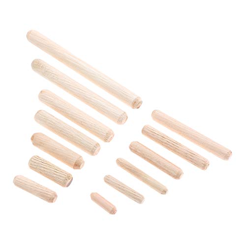 X-BAOFU, 50-200 Stück Holzdübel Kabinett-Fach-Runde Gerippte Schnitzkunst Zylinderstifte Rods Set Möbel Montage M6 M8 M10 (Größe : 6x30mm 100Pcs) von No Logo