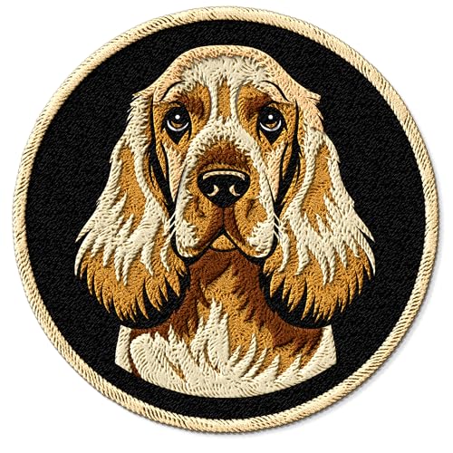 ID45095 Aufnäher zum Aufbügeln, Motiv: Cocker Spaniel, bestickt, für Kleidung, Rucksäcke, Taschen, Jeans, Jacken, Größe 7,6 cm von No Thorns Media