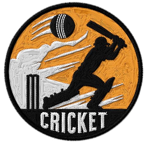 ID45095 Cricket-Aufnäher, bestickt, zum Aufbügeln, für Kleidung, Rucksäcke, Taschen, Jeans, Jacken, Größe 7,6 cm von No Thorns Media