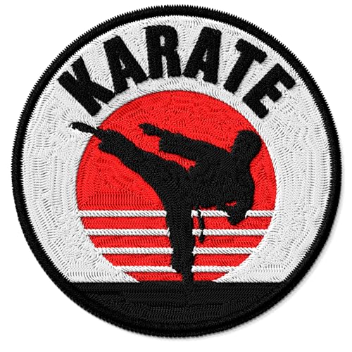 ID45095 Karate-Aufnäher, bestickt, zum Aufbügeln, für Kleidung, Rucksäcke, Taschen, Jeans, Jacken, Größe 7,6 cm von No Thorns Media