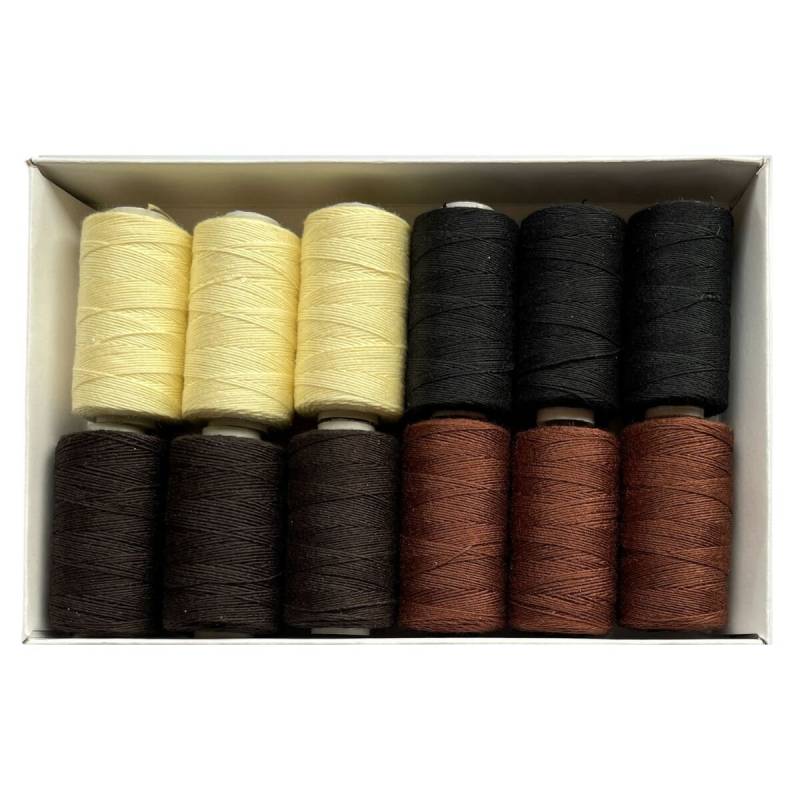 12Er Pack Haarverlängerung Weave Weft Thread Schwarz Dunkelbraun Blond + 10 Freie C Nadeln von No1HairExtensions