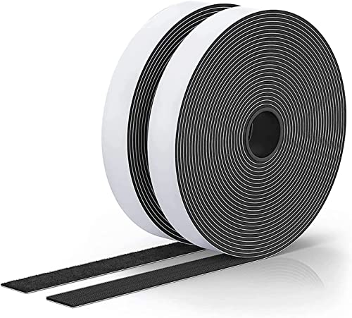 Klettband Selbstklebend 8M Extra Stark, Doppelseitig Klebende mit Klettverschluss 20mm Breit Selbstklebendes Klebepad Flauschband und Hakenband (Schwarz) von Noa Home Deco