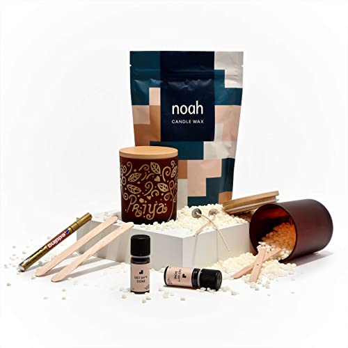 noah Kerzen Selber Machen Set – Enthält Kerzenwachs, ätherisches Öl, Docht, Geschenkbox – Stellen Sie Ihre Eigene Kerze Her (Energising, Get Sh*t Done) von Noah's Box